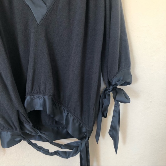 Stella McCartney x H&M Wool Silk Wrap Sash Short Sleeve Sweater in Blue Sz S - Picture 6 of 10